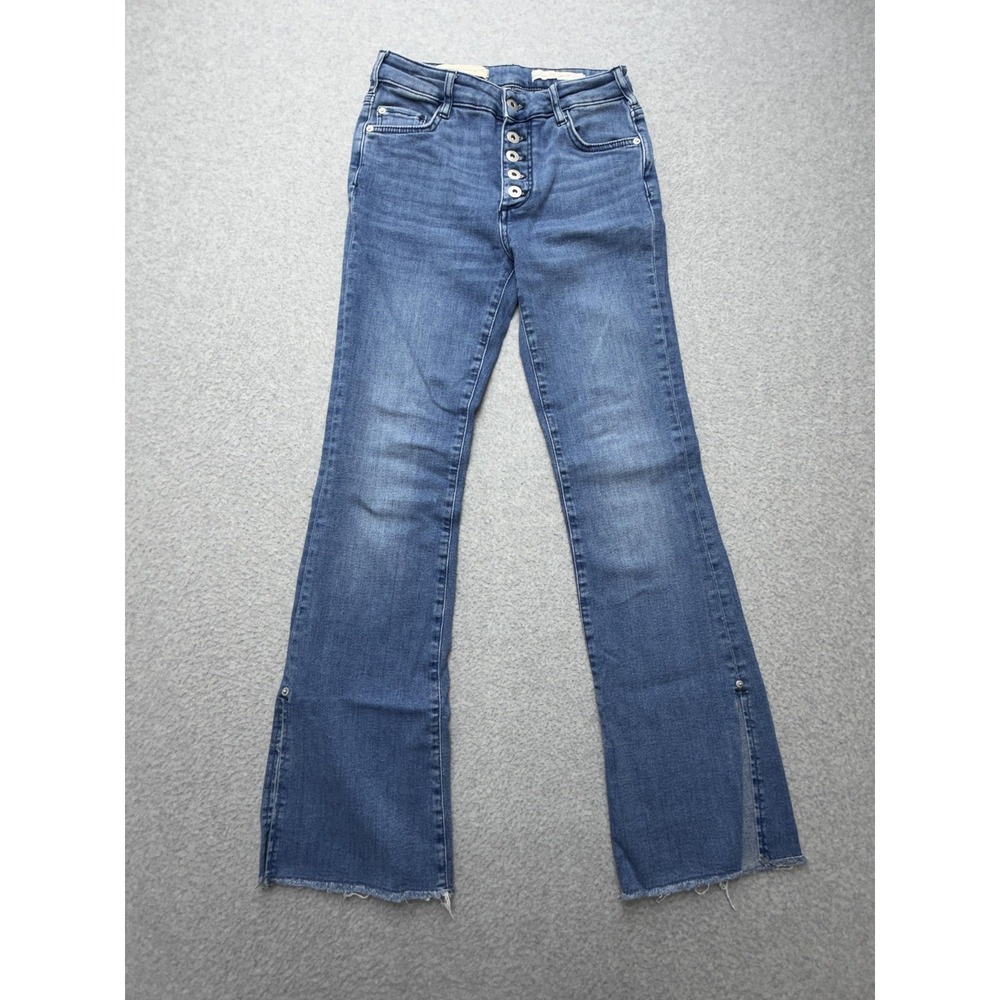 Pilcro And The Letterpress High Rise Bootcut Jeans Womens 25 Blue Stretch Denim